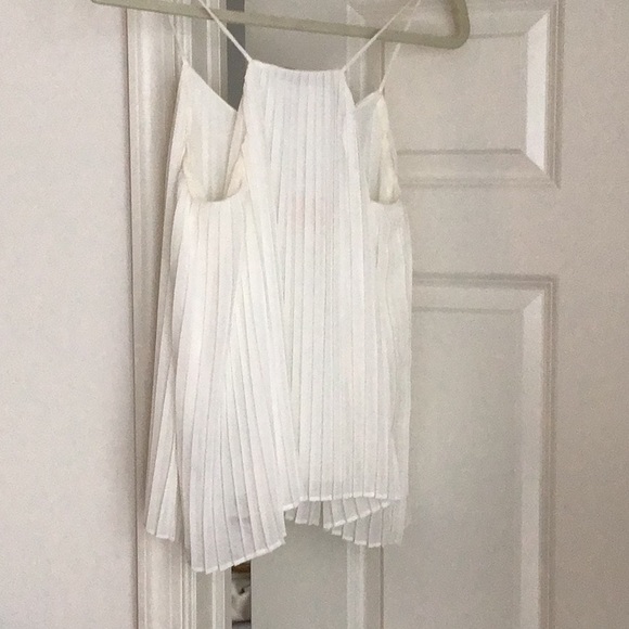 ZARA Off White Sheer Pleated Swing Top Camisole - Picture 2 of 5